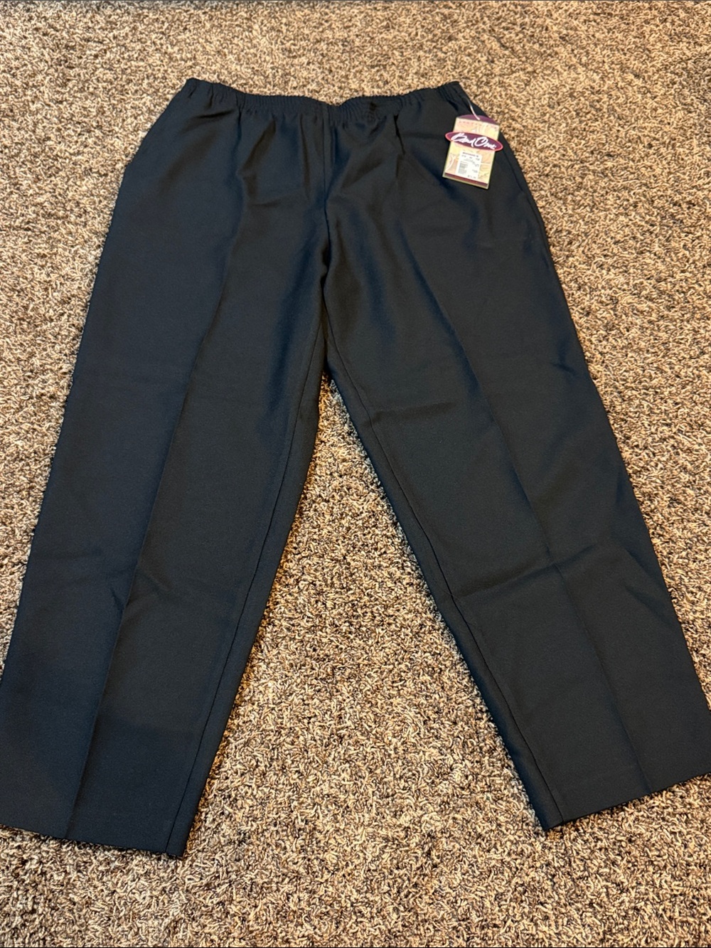 Women's Black Elastic-Waist Dress Trousers